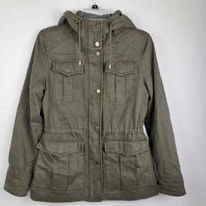 LUCKY BRAND Jacket Coat Green Utility Size  S Military Hood Fully Lined